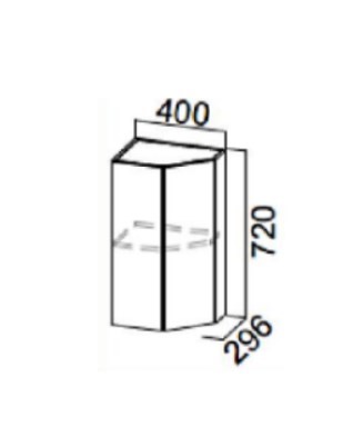 Шкаф настенный торцевой закрытый, Прованс, ш400тз/720, белый текстурный в Стерлитамаке - изображение