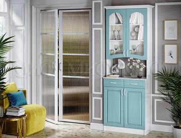 Кухонный шкаф Констанция 2-х створчатый, голубой в Стерлитамаке
