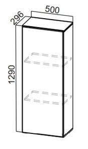 Пенал-надстройка на кухню Стайл, ПН500(720/296), МДФ в Стерлитамаке