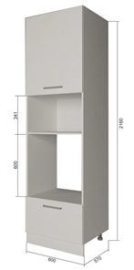 Кухонный шкаф-пенал П7 3, МДФ Океания/Антрацит в Стерлитамаке