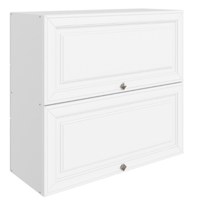 Навесной кухонный шкаф Мишель L800 H720 (2 дв. гл. гориз.) эмаль (белый/белый) в Стерлитамаке