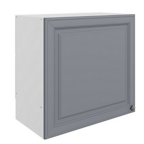 Настенный шкаф Мишель под вытяжку L600 H566 (1 дв. гл.) эмаль (белый/серый) в Стерлитамаке - предосмотр