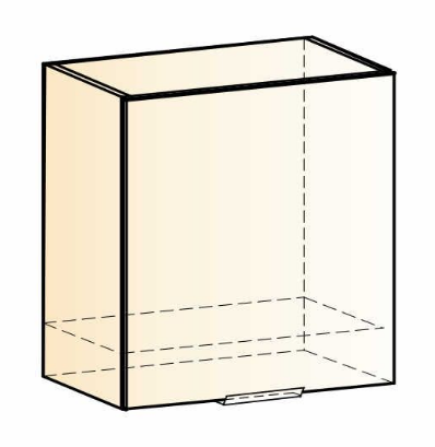 Навесной шкаф Стоун L600 Н566 (1 дв. гл.) (белый/белая скала) в Стерлитамаке - изображение 1