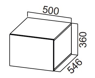 Настенный шкаф на кухню Стайл, ШГ500г/360 горизонтальный, МДФ в Уфе