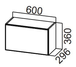 Шкаф кухонный настенный Стайл, ШГ600/360 горизонтальный, МДФ в Стерлитамаке - предосмотр