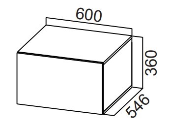 Навесной кухонный шкаф Стайл, ШГ600г/360 горизонтальный, МДФ в Салавате