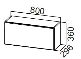 Настенный шкаф на кухню Стайл, ШГ800/360 горизонтальный, МДФ в Стерлитамаке - предосмотр