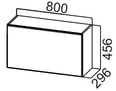 Кухонный навесной шкаф Стайл, ШГ800/456 горизонтальный, МДФ в Уфе