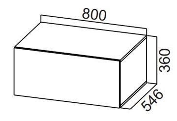 Навесной кухонный шкаф Стайл, ШГ800г/360 горизонтальный, МДФ в Уфе