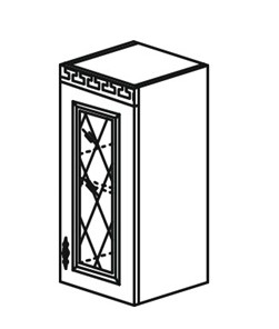 Шкаф на кухню Веста настенный однодверный с полкой со вставкой из стекла 718*300*323мм в Уфе
