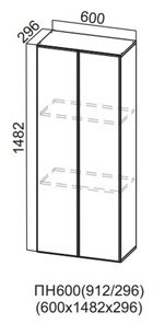 Шкаф-пенал навесной Вельвет, ПН600(912/296) в Уфе