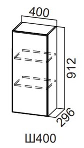 Навесной кухонный шкаф Модерн New, Ш400/912, МДФ в Уфе