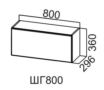 Навесной кухонный шкаф Модерн New, ШГ800/360 горизонтальный, МДФ в Уфе
