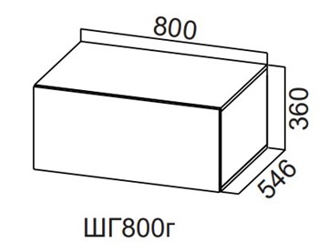 Навесной кухонный шкаф Модерн New, ШГ800г/360, МДФ в Уфе