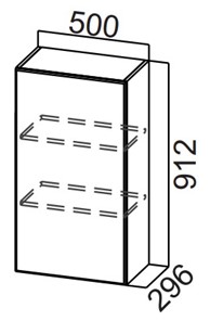 Навесной кухонный шкаф Стайл, Ш500/912, МДФ в Уфе