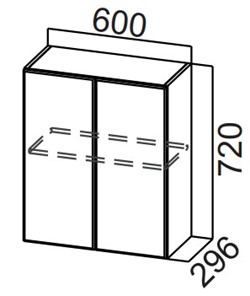 Распашной кухонный шкаф Стайл, Ш600/720, МДФ в Стерлитамаке - предосмотр