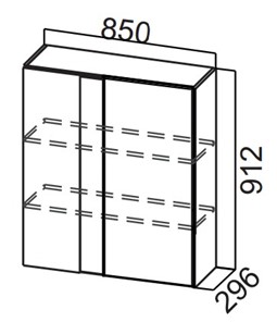 Угловой шкаф на кухню Стайл, Ш850у/912, МДФ в Уфе