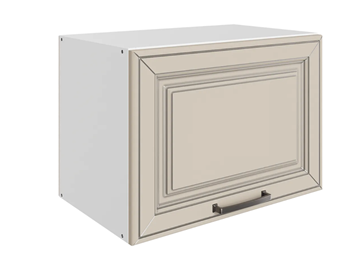 Кухонный шкаф Атланта L500 Н360 (1 дв. гл.) эмаль (белый/сливки патина платина) в Стерлитамаке