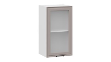 Настенный шкаф Белладжио 1В4С (Белый, Софт капучино) в Стерлитамаке
