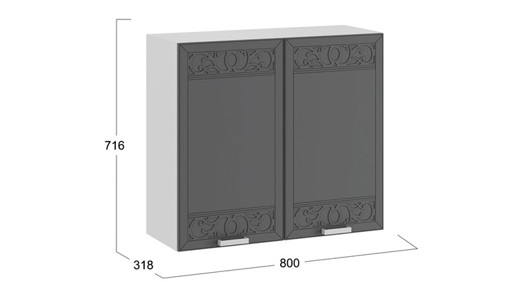 Навесной кухонный шкаф Долорес 1В8 (Белый/Титан) в Стерлитамаке - изображение 2