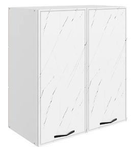 Шкаф кухонный Монако L800 Н720 (2 дв. гл.), белый/мрамор пилатус матовый в Салавате