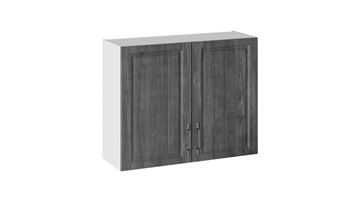 Кухонный навесной шкаф Прованс (Белый глянец/Санторини темный) В_72-90_2ДР в Уфе