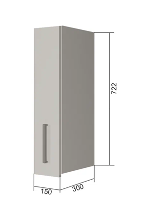Навесной шкаф В7 15, Сатин/Белый в Стерлитамаке - изображение