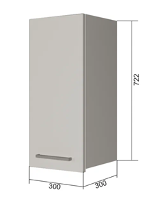 Навесной кухонный шкаф В7 30, Сатин/Белый в Уфе