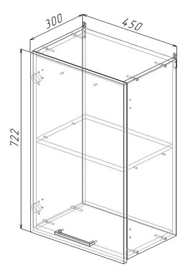 Кухонный навесной шкаф В7 45, Дуб крафт/Антрацит в Уфе - изображение 1