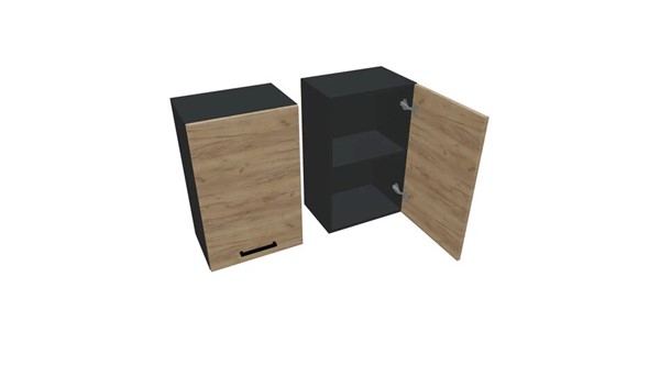 Кухонный навесной шкаф В7 45, Дуб крафт/Антрацит в Уфе - изображение