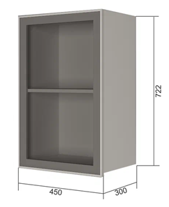 Навесной кухонный шкаф В7 45, Стекло/Белый в Стерлитамаке