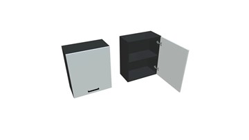 Кухонный навесной шкаф В7 60, Белое гладкое Ламарти/Антрацит в Уфе