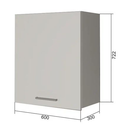 Кухонный шкаф В7 60, Бетон пайн/Антрацит в Стерлитамаке - изображение