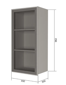 Навесной кухонный шкаф В9 45, Стекло/Антрацит в Салавате