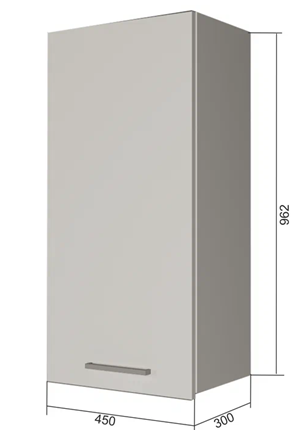 Шкаф на кухню В9 45, Сатин/Антрацит в Стерлитамаке - изображение