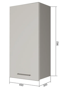 Кухонный навесной шкаф В9 45, Сатин/Белый в Стерлитамаке - предосмотр