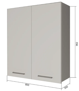 Шкаф кухонный В9 80, МДФ Софт бирюза/Белый в Салавате