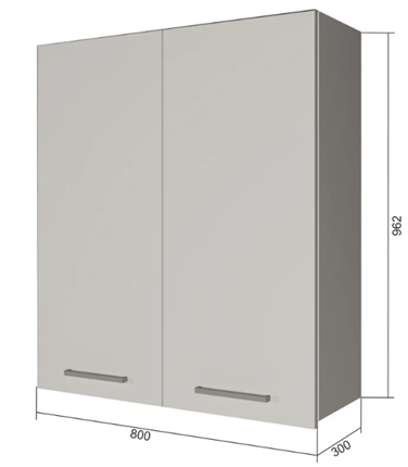 Шкаф настенный В9 80, Сатин/Белый в Стерлитамаке - изображение