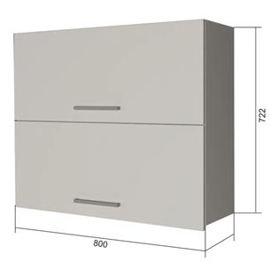 Кухонный навесной шкаф ВГ2 80, Сатин/Белый в Салавате