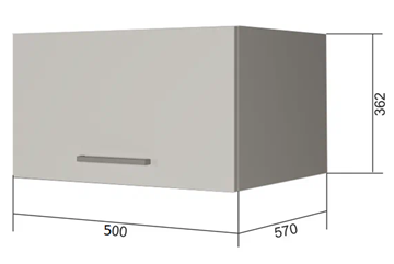 Шкаф навесной ВГ50Г, Белое гладкое Ламарти/Антрацит в Стерлитамаке