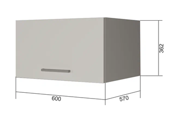 Кухонный навесной шкаф ВГ60Г, Белое гладкое Ламарти/Антрацит в Стерлитамаке