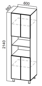 Шкаф-пенал распашной Стайл, П600(2140), МДФ в Салавате