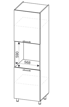Шкаф-пенал под технику Модерн А45 МДФ глянец, металлик, премиум в Стерлитамаке - изображение