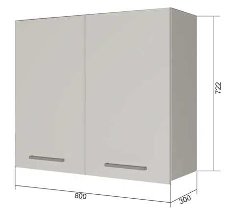 Шкаф кухонный ВС7 80, Сатин/Белый в Стерлитамаке - изображение