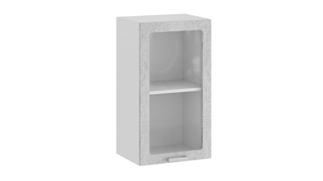 Навесной кухонный шкаф Гранита 1В4С (Белый/Бетон снежный) в Стерлитамаке - предосмотр