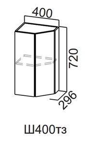 Торцевой кухонный шкаф закрытый Модерн New, Ш400тз/720, МДФ в Уфе