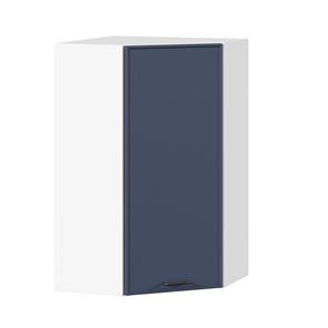 Настенный угловой шкаф высокий Индиго ЛД 298.620.000.117, Белый/Тёмно-синий в Стерлитамаке