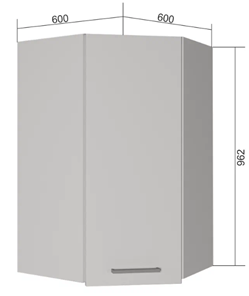 Угловой кухонный шкаф ВУ9, Сатин/Белый в Салавате