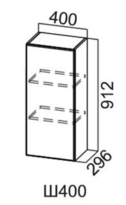 Навесной кухонный шкаф Модус, Ш400/912, галифакс в Салавате