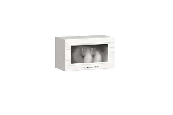 Шкаф кухонный для вытяжки Анастасия 600 стекло 002.521.000 белый глянец в Стерлитамаке - изображение